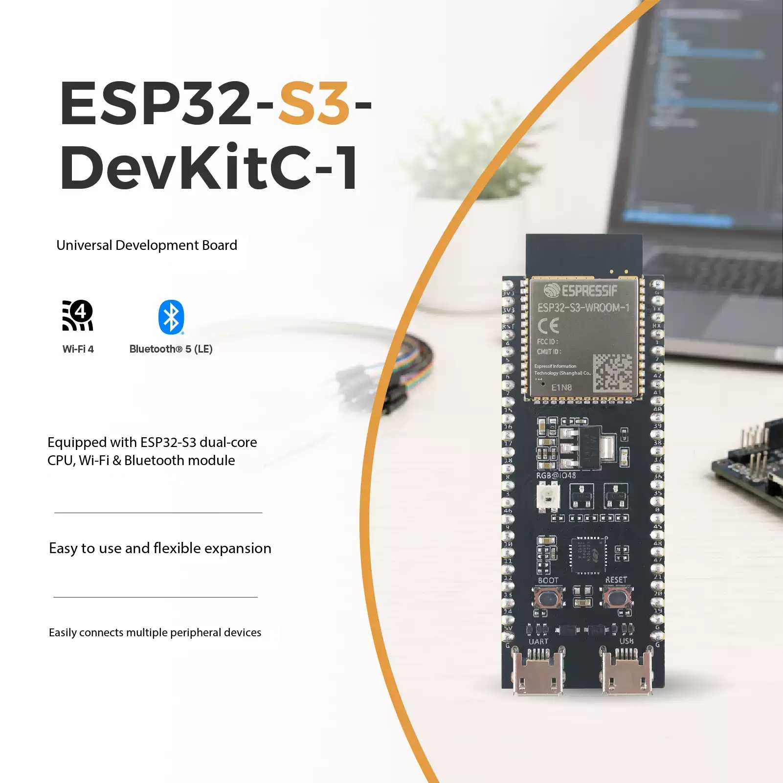 Esp32 S3 Devkitc 1 - Espressif ESP32-S3-DevKitC-1, yapay zeka, IoT ve