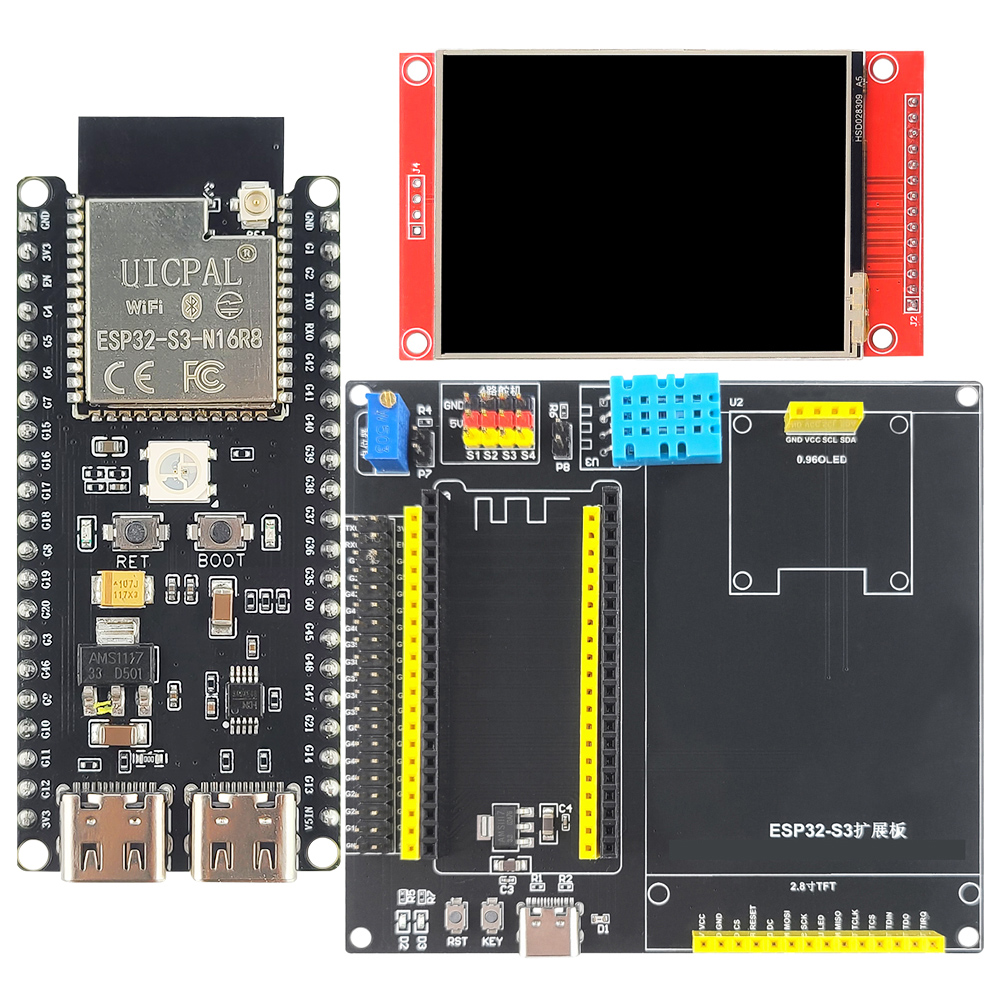 Esp32 S3 Devkitc 1 - ESP32-S3-DevKitC-1 Geliştirme Kartı Kiti, 2,8 İnç