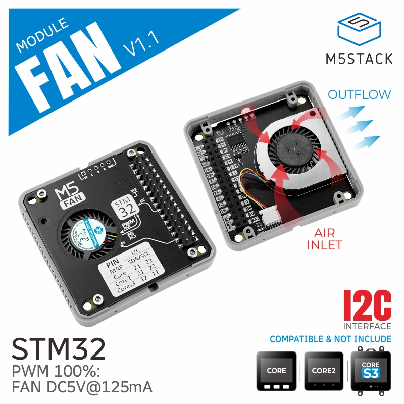 M5Stack - M5Stack Resmi Fan Modülü v1.1(STM32F030)