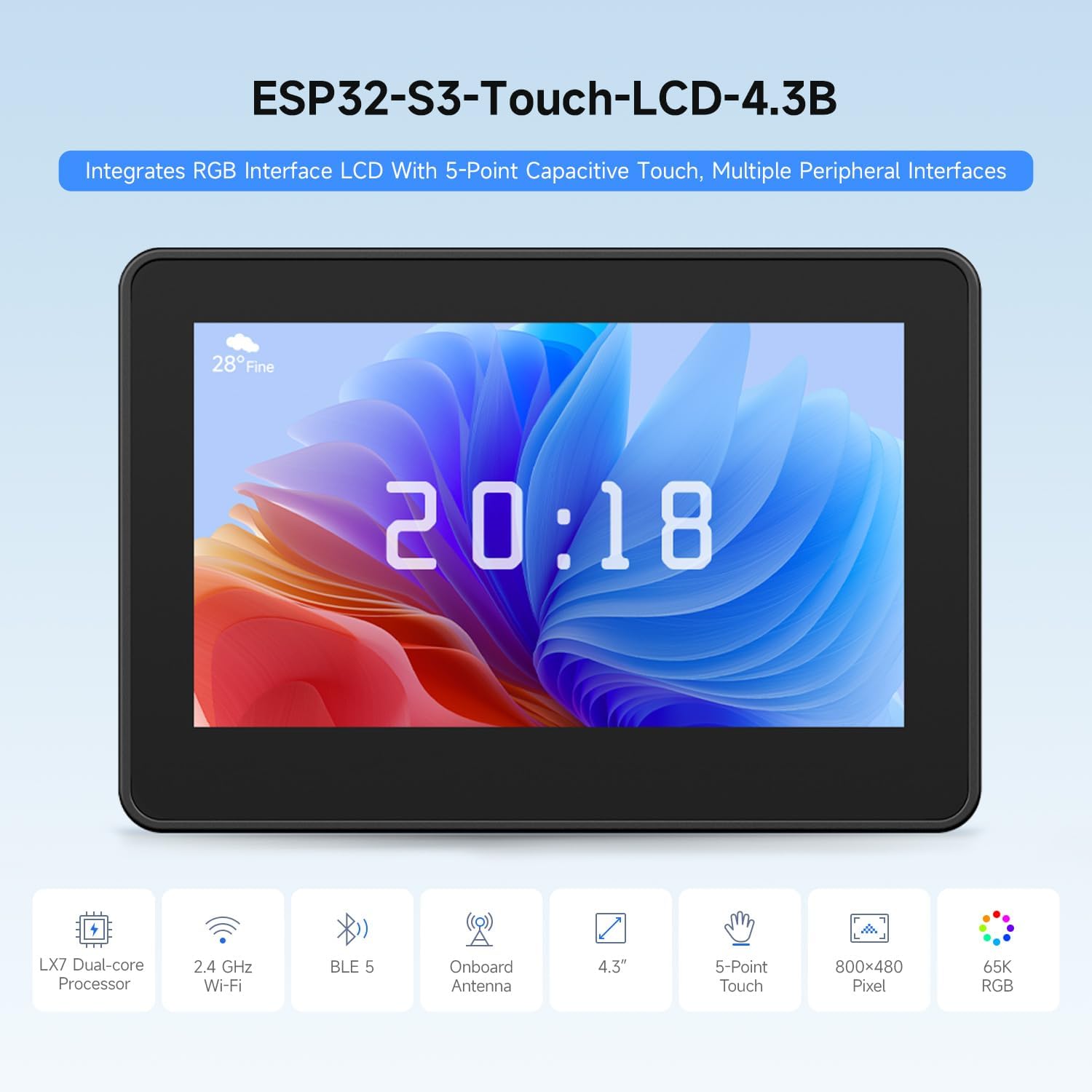 Waveshare ESP32-S3 4.3 inç IPS - Lolin S3 incelemesi ve fiyatı